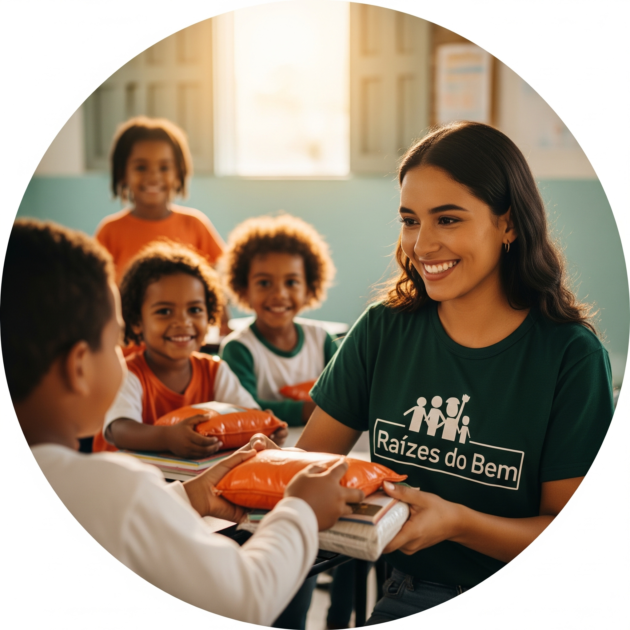 Doação de alimentos e materiais escolares