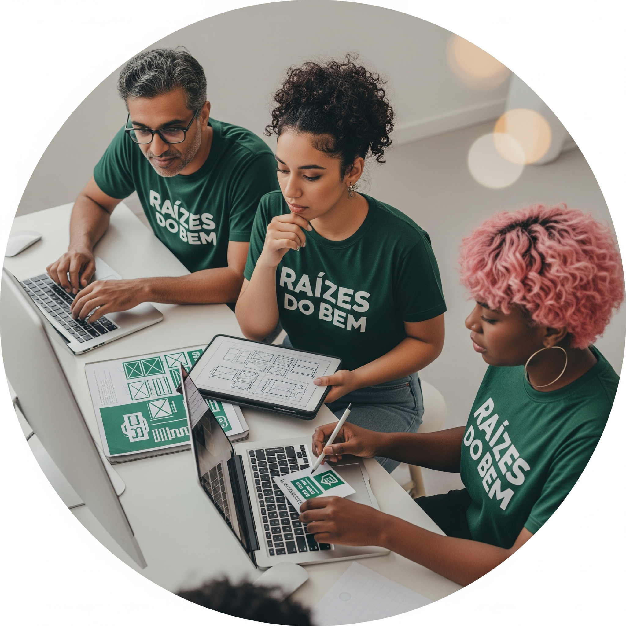 Contribuição com serviços de design, marketing, tecnologia